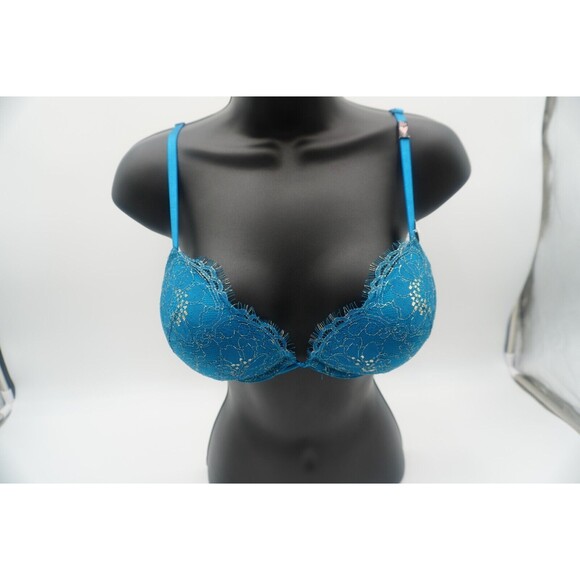 Victoria Secret Bombshell Lace Add 2 cups Lingerie Luxury Sexy Padded Bra Sz 32D - Picture 1 of 7